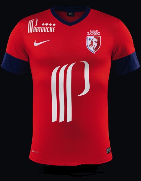 13-14 Lille OSC Home Red Jersey Shirt - Click Image to Close